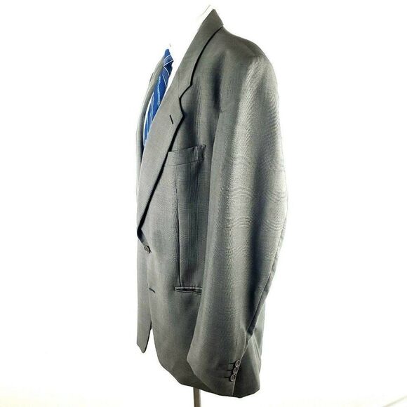 Yves Saint Laurent 44L 2 Button Sharkskin Check - Picture 5 of 11